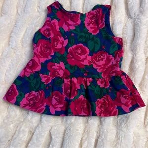 🌞Peplum floral Janie and Jack top 12-18 months excellent condition 🌞